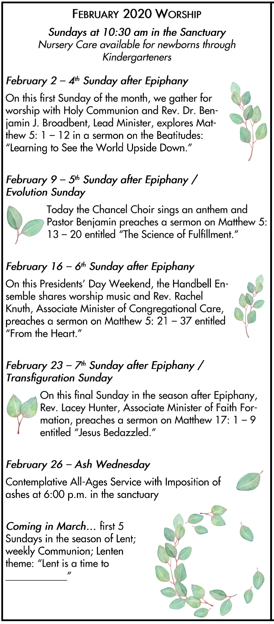 February Worship